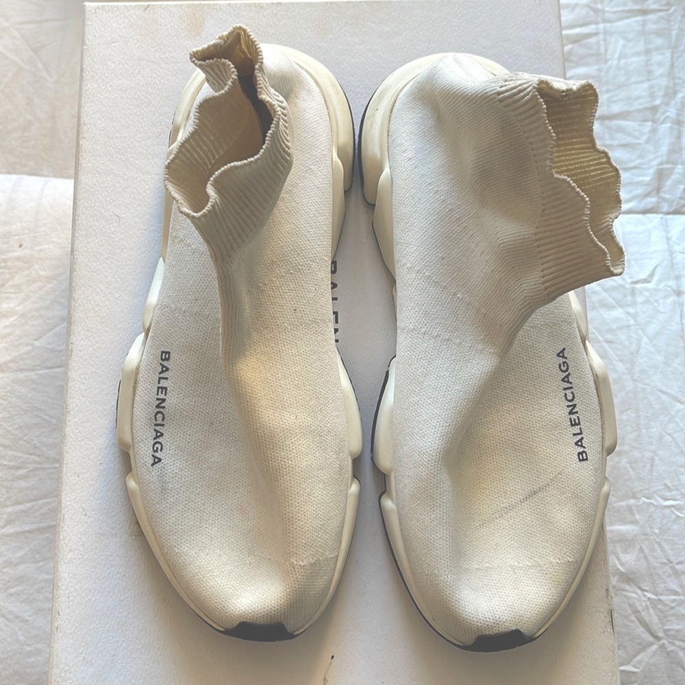 BALENCIAGA sock sneakers in white size 39
